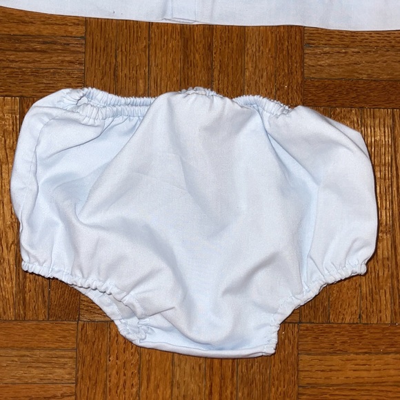 Two piece embroidery baby blue with white trim.Heirloom, portrait, classic - Picture 11 of 13